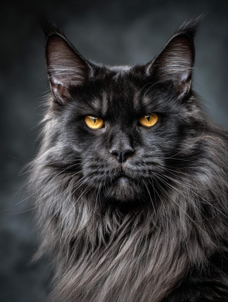 black Maine coon coat 