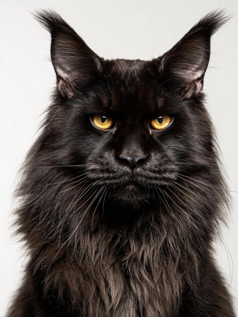 black Maine Coon cat coat 