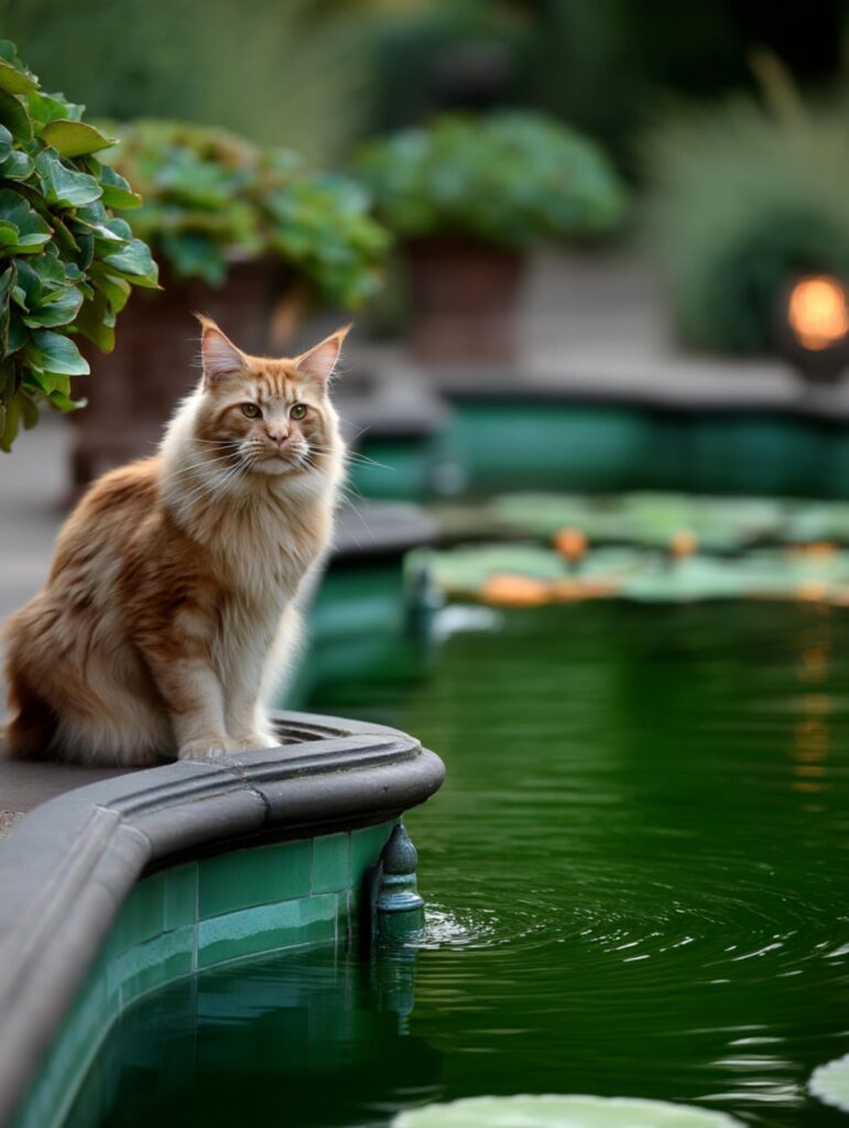 big orange maine coon male full body