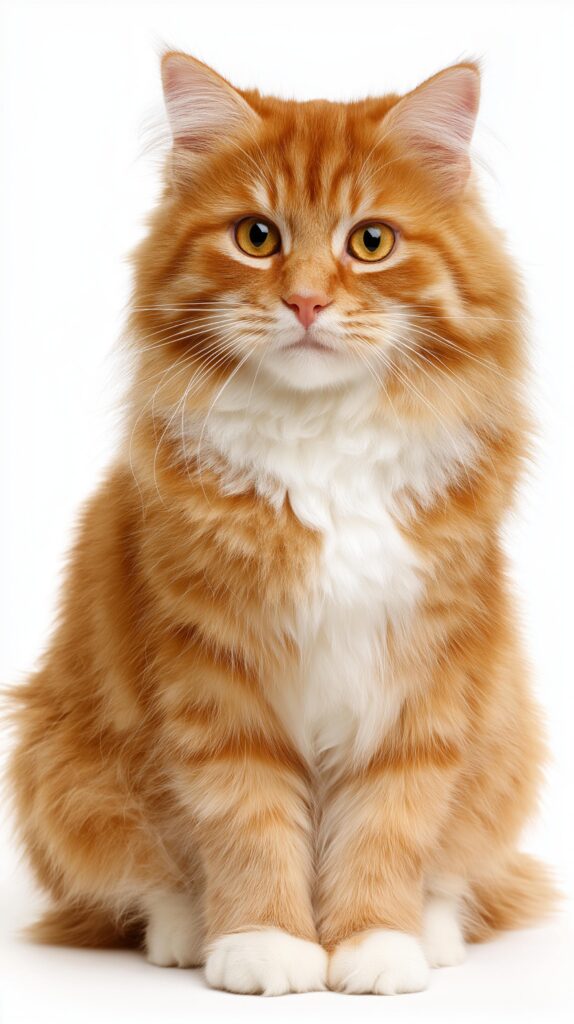 orange maine coon mix cat 