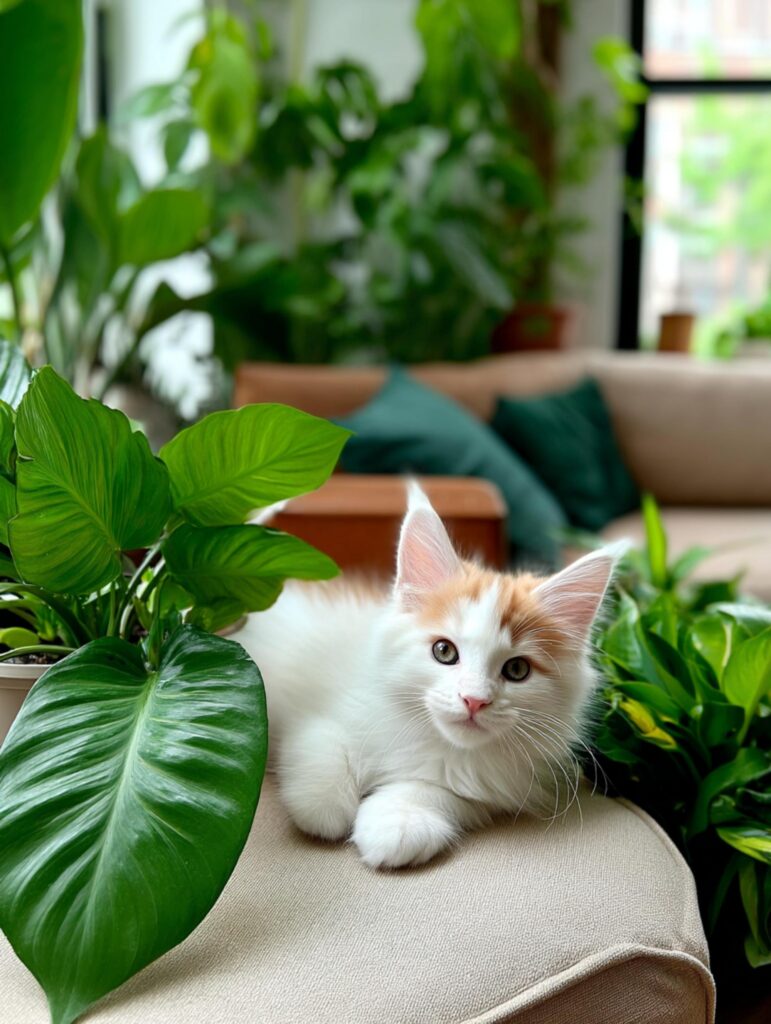 female orange and white maine coon kitten 