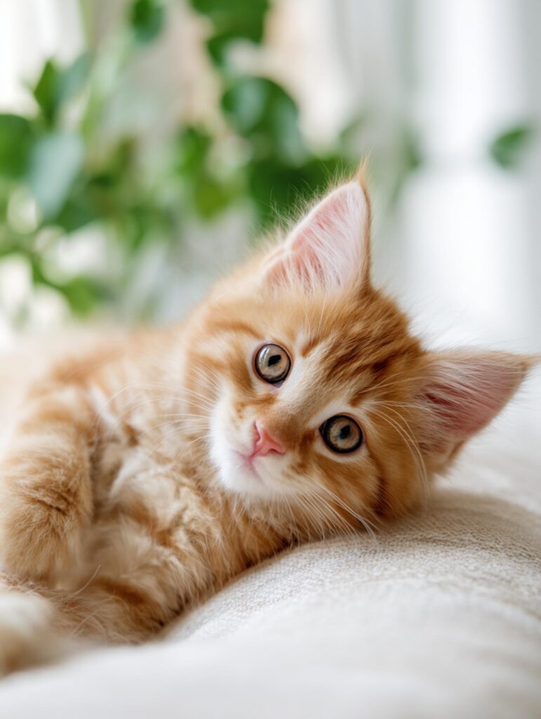 orange maine coon kitten long hair