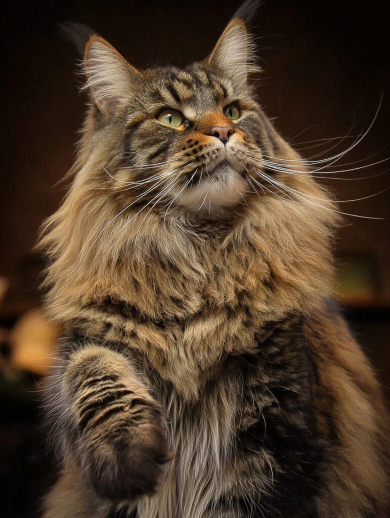 brown classic tabby Maine coon photo