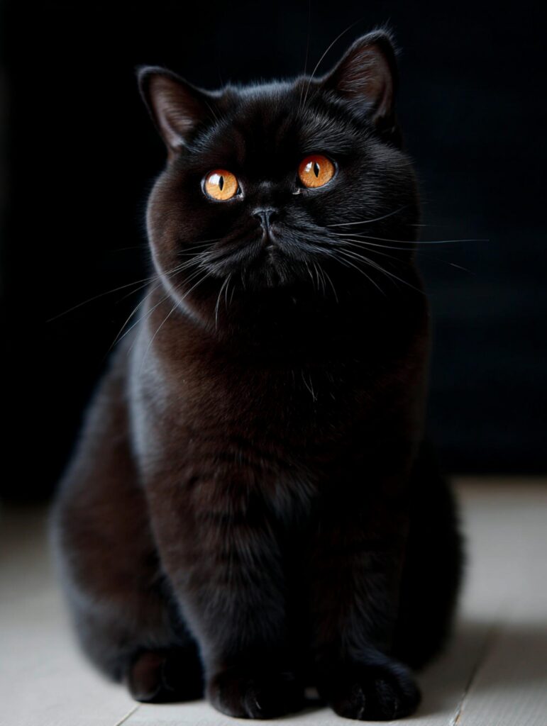 solid black british shorthair