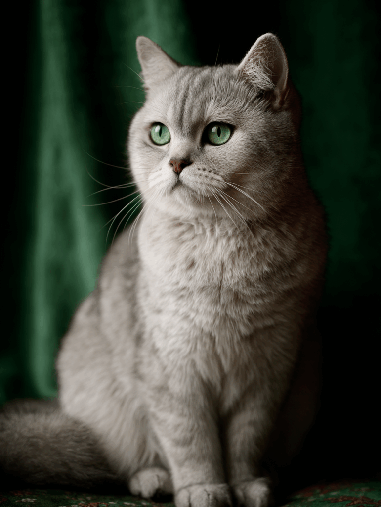 silver british shorthair cat