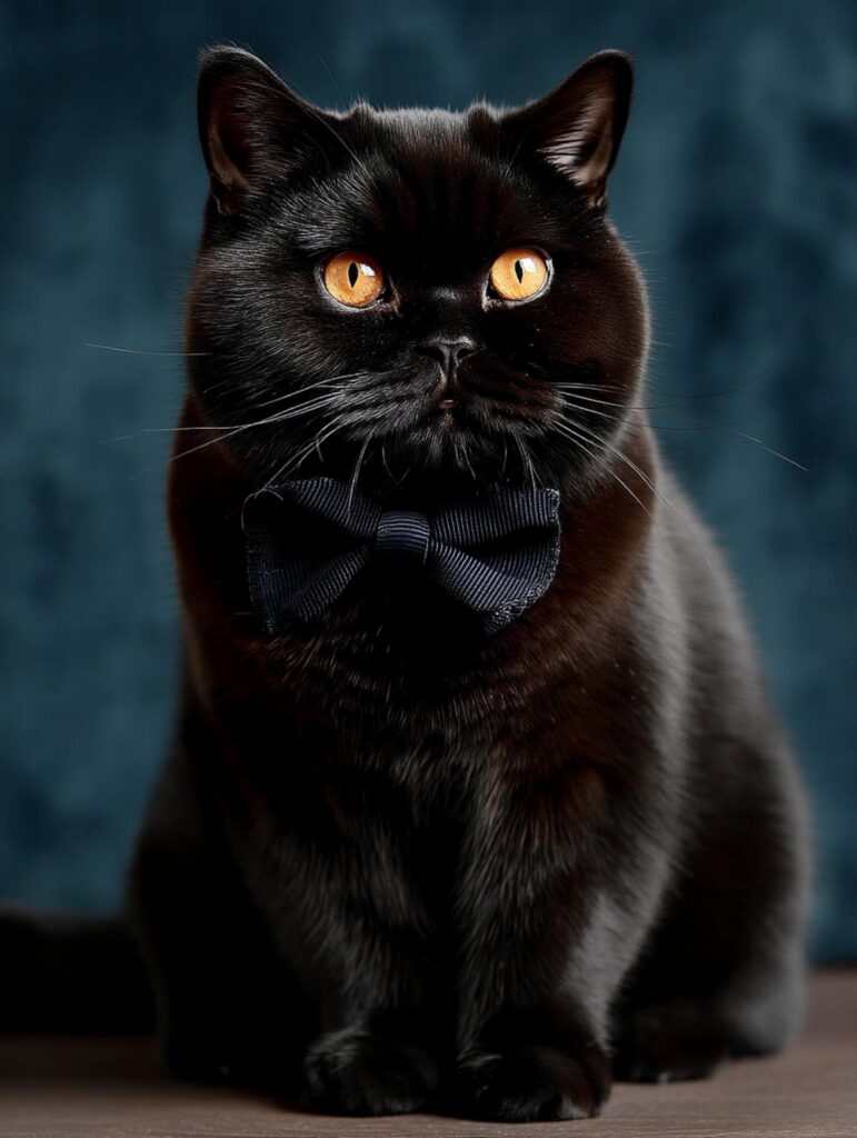 black british shorthair cat vs bombay cat
