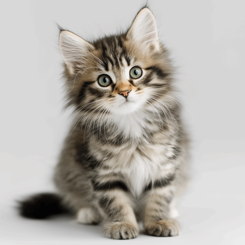 grey tabby maine coon kitten