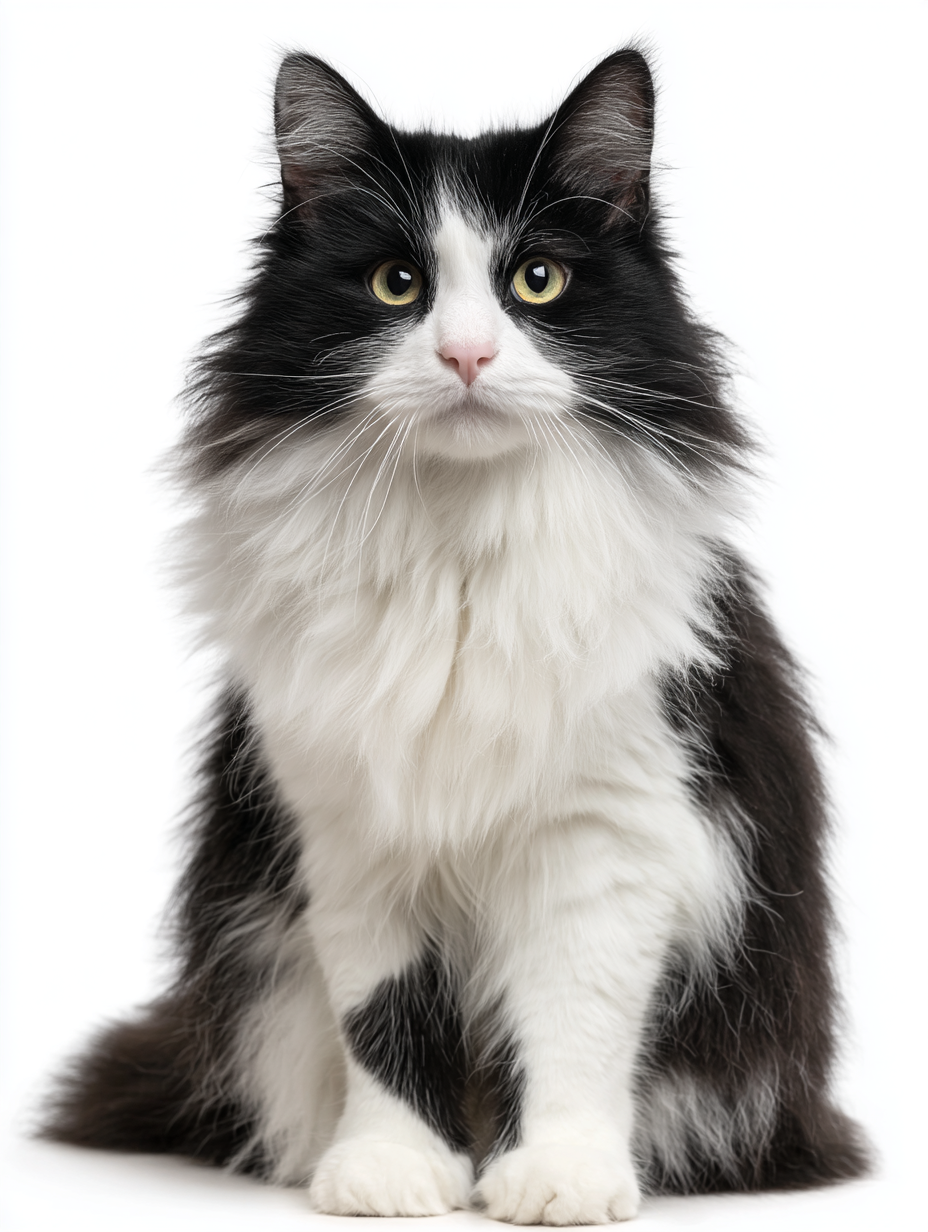 black and white ragdoll cat