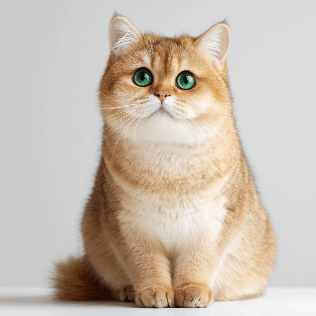british shorthair cat with green eyes