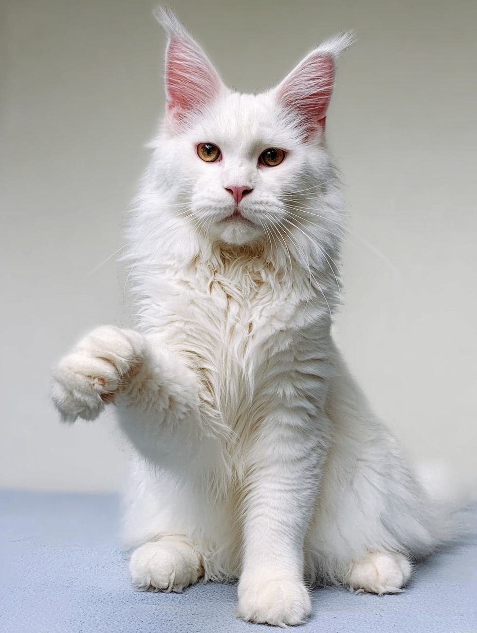 polydactyl white maine coon