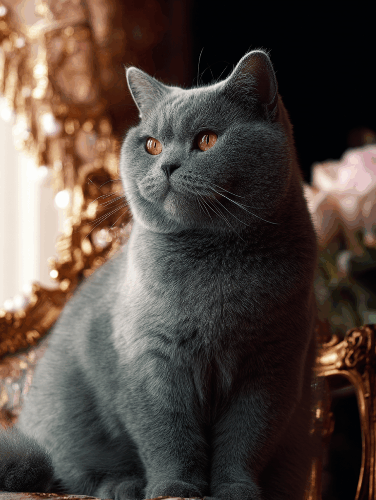 blue british shorthair luxury cat