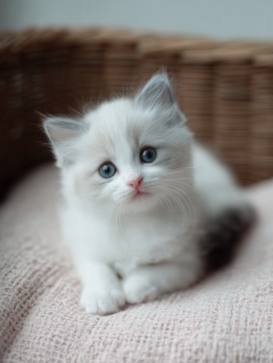 blue point bicolor ragdoll kitten