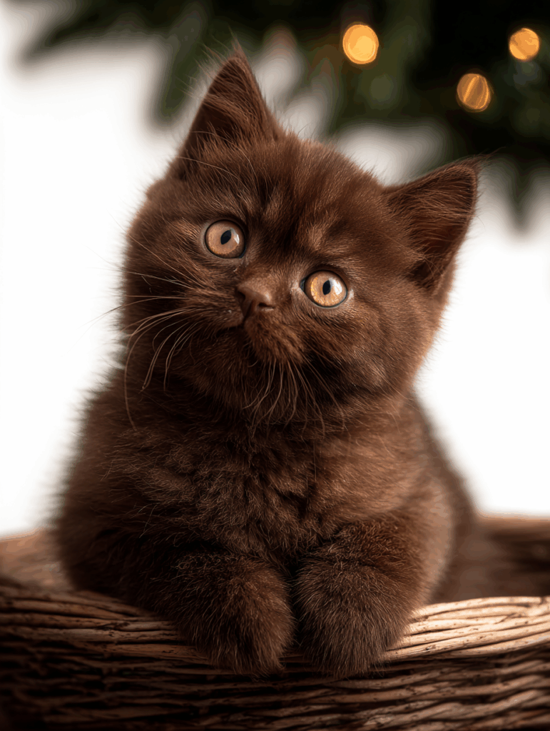 british shorthair kitten chocolate color