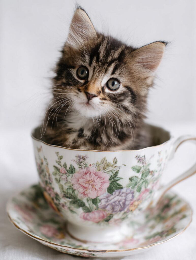 miniature teacup Maine coon kitten