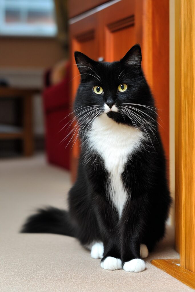 black maine coon mix cat