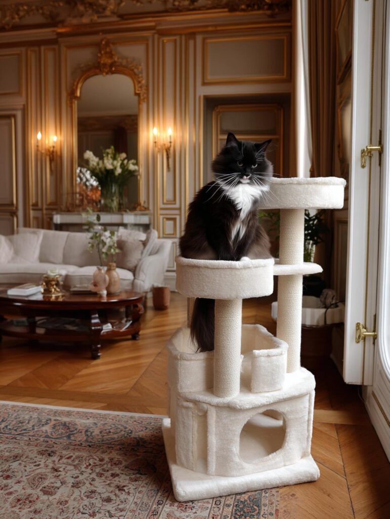 cherubim cat in a luxury living room