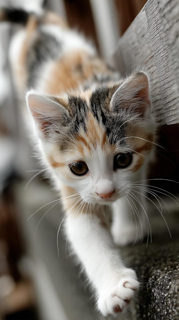 feeding stray kittens in a colony
