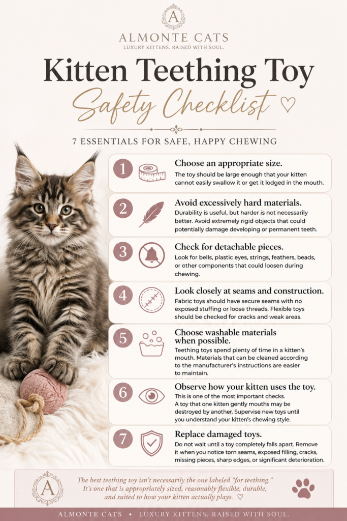 Kitten teething toy safety checklist and seven tips for choosing safe cat chew toys